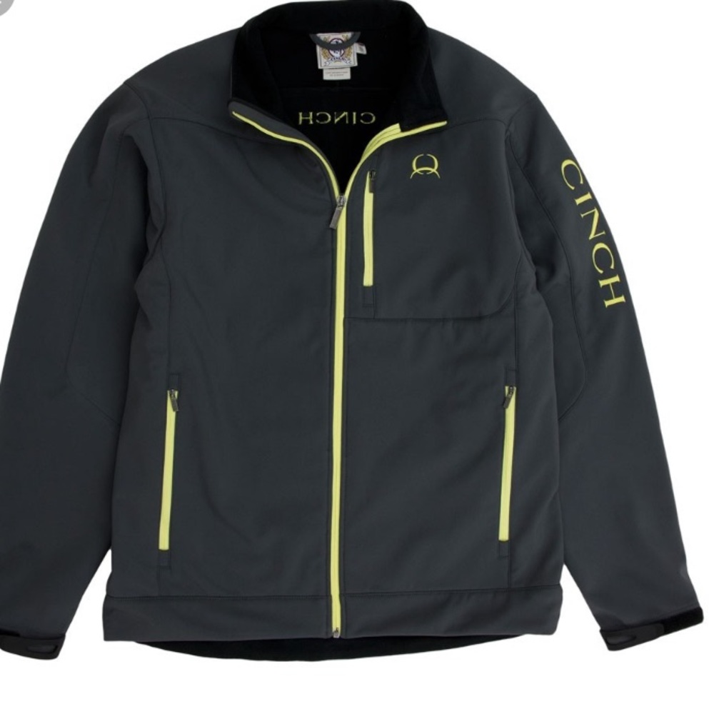 Lime and grey cinch jacket